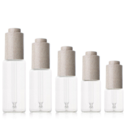 Glass Bottle with Wheat Straw Push-button Pipette Cap